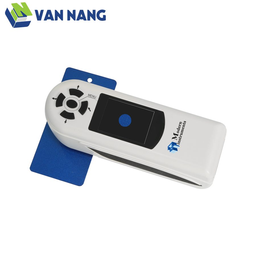 Máy đo màu cầm tay Shanghai Modern XD-1054 trên mẫu màu