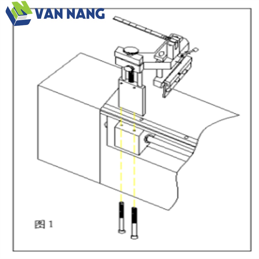 Sơ đồ lắp đặt giá dao kéo và ray trượt ADM-III