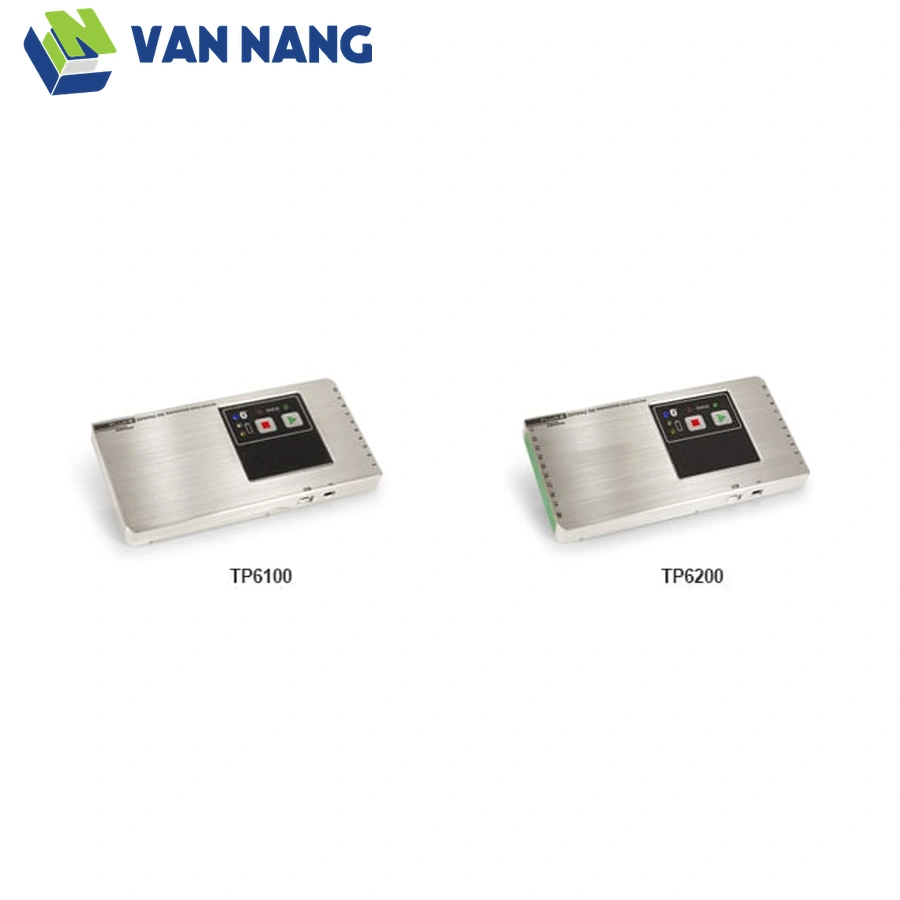 Hai bộ ghi dữ liệu họ TP6, nhãn TP6100 và TP6200 trên ảnh nguồn hãng; ảnh minh họa họ sản phẩm, không xác nhận cấu hình TP6116/TP6216 hoặc phụ kiện giao kèm.